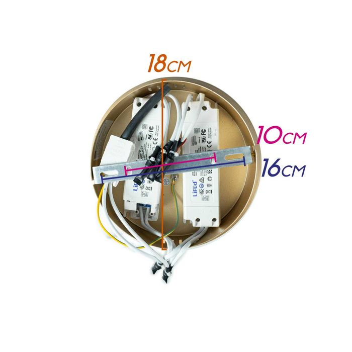 Plafon Circolo French Gold e Branco 54W 3000k BB020 Bella ST2354