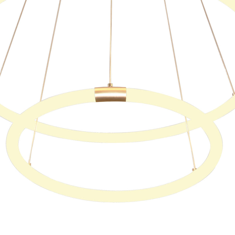 Pendente Circolo Dourado e Branco (d)60cm  1x43.2w 3000k 2160lm - BB022 - Bella Iluminação