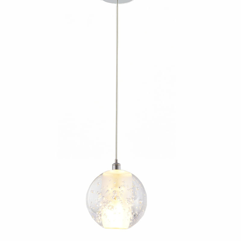 Pendente Teen Cromado E Transparente (D)10Cm (C)0Cm (L)0Cm (A)0Cm  1X5W  0Lm G9 - BC002 - Bella Iluminação