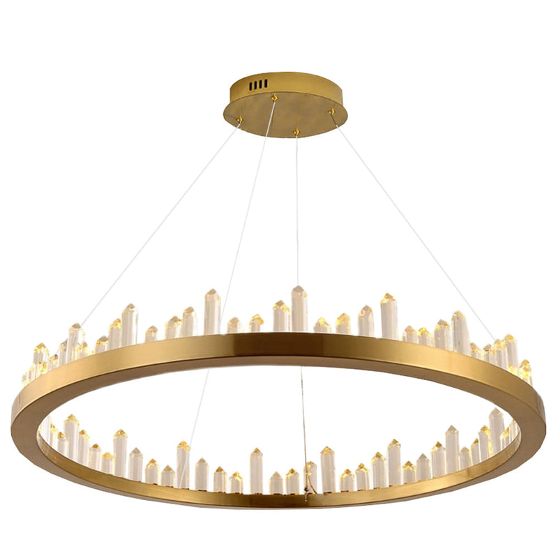 Pendente Roca Dourado E Transparente (D)80Cm (C)0Cm (L)0Cm (A)11Cm  1X36W 3000K 2160Lm Led - BC003G - Bella Iluminação