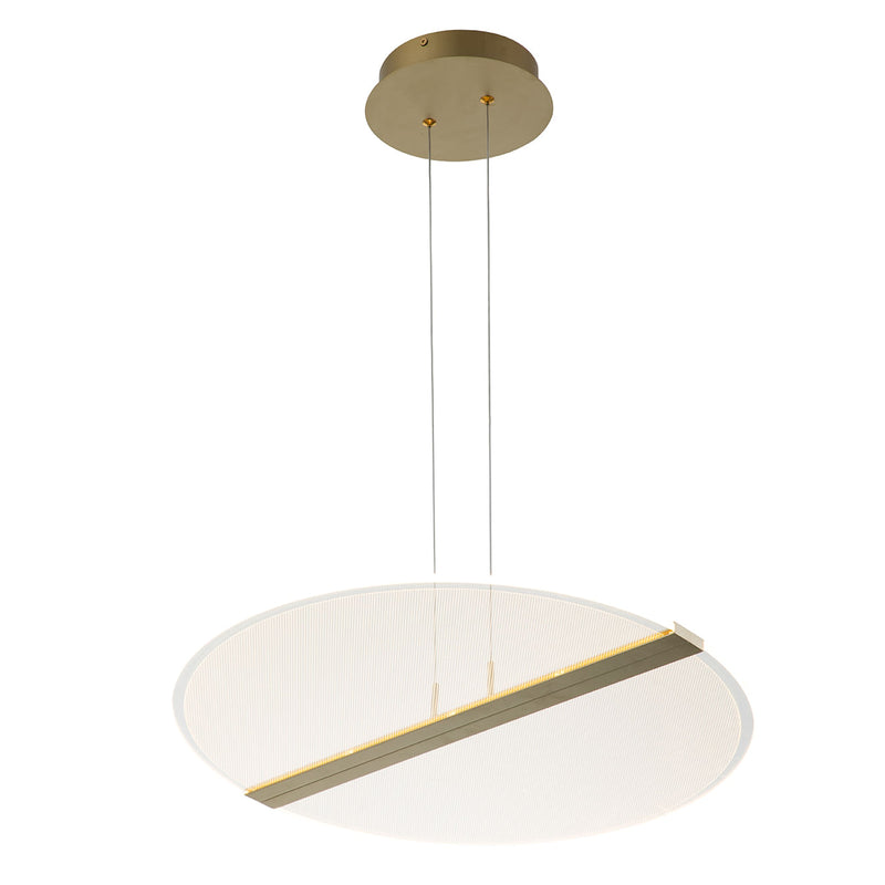 Pendente Friso Dourado (d)52cm  1x30w 3000k 1500lm - BD005 - Bella Iluminação