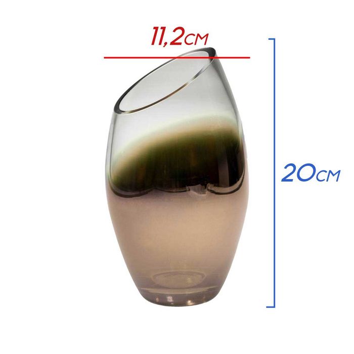 Vaso De Vidro Transparente C/ Degradê Cobre BN0014 St1677