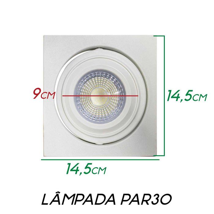 Spot Embutir Quadrado Rente Pop E27 P/ Par30 DL069 St1832