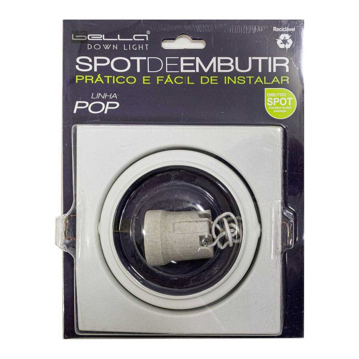 Spot Embutir Quadrado Rente Pop E27 P/ Par30 DL069 St1832