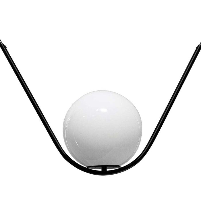 Pendente Preto Cúpula Globo Vidro Leitoso Cora P/ 1 Lamp G9 BW1398-1S St1753