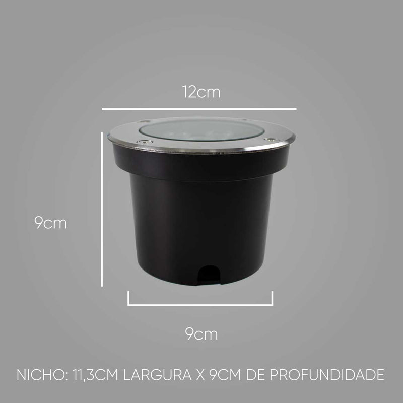 Balizador de Embutir Piso Solo LED Integrado Branco Frio 7W ST2096-Starlumen-