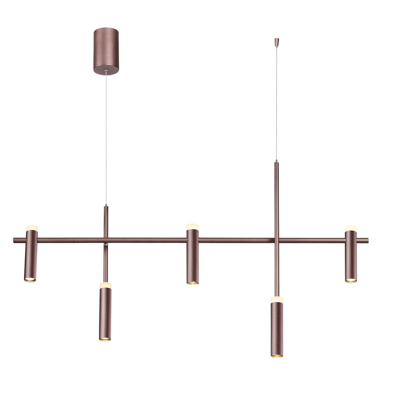 Pendente Archi Bronze (c)120cm (l)16cm (a)70cm  5x7w 3000k 2600lm - CD001S - Bella Iluminação