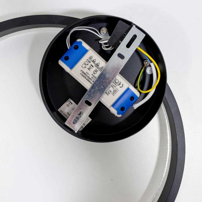 Plafon Emily Preto Anel Led Integrado 30w Ø60cm CL31201-BK St1748
