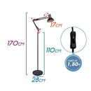 Luminária Abajur de Chão Preto com Cobre CL861-PT Newline St1210