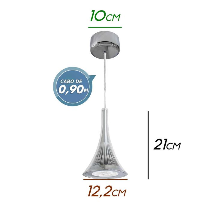 Pendente Fill Bella 12CMX20CM LED  6W Bivolt co2986 ST481