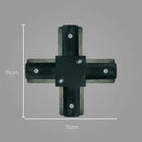 Conector Emenda em X para trilho eletrificado Preta QCN909-PT ST496-Starlumen-