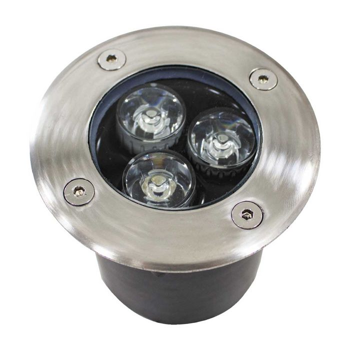 Balizador Inox Led Embuti Solo Piso Luz Verde Refletor DJ-3WVE St659