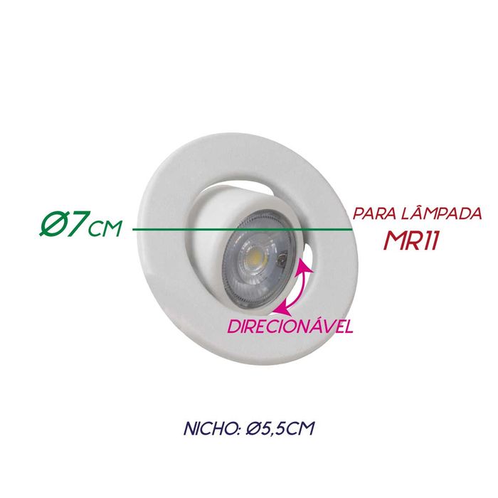 Spot Embutir Redondo para Gu10 Minidicroica Bella DL057 ST2475