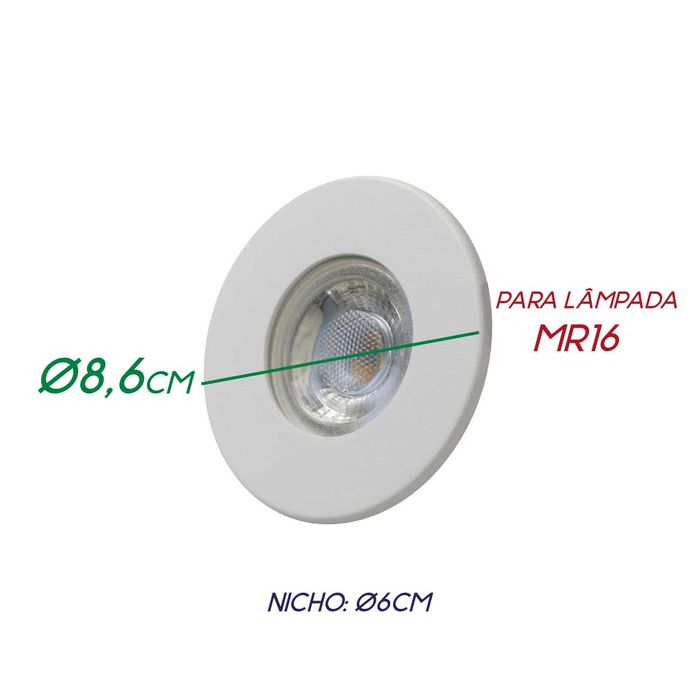 Spot Embutir Redondo Pop para Gu10 Dicroica Bella DL061 ST2474