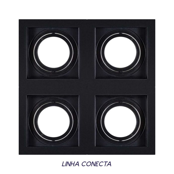 Spot Embutir Conecta ABS para AR70 Preto DL146AR70 Bella ST2341