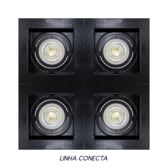 Spot Embutir Conecta ABS Preto para MR16 DL146DICB Bella ST2348