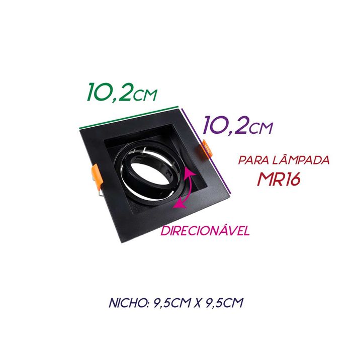 Spot Embutir Conecta ABS Preto para MR16 DL146DICB Bella ST2348