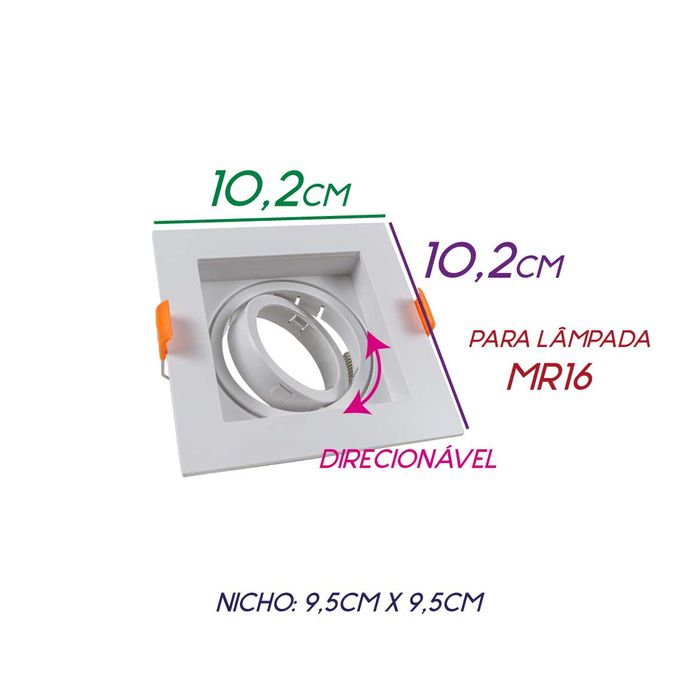 Spot Embutir Conecta ABS Branco para MR16 DL146DIC Bella ST2348