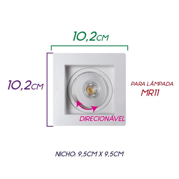 Spot Embutir Conecta ABS para MR11 Branco DL146MD Bella ST2365