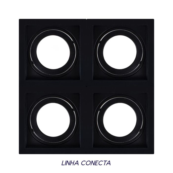 Spot Embutir Conecta ABS para E27 Preto DL146PAR30 Bella ST2340