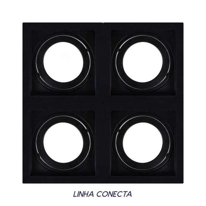 Spot Embutir Conecta ABS para E27 Preto DL146PAR30 Bella ST2340