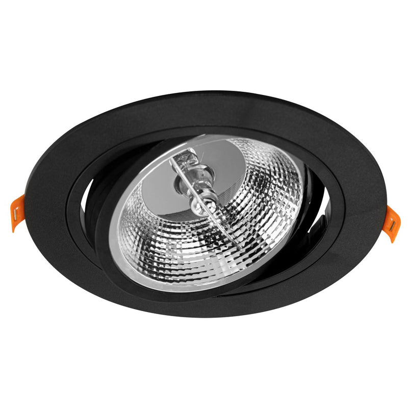 Spot Redondo Embutir Conecta ABS preto p/AR111 DL152AR111W Bella ST2752