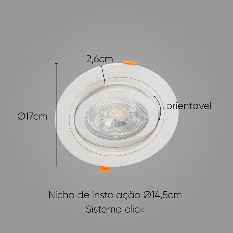 Spot Redondo Embutir Conecta ABS branco p/PAR30 DL152PAR30W Bella ST2745
