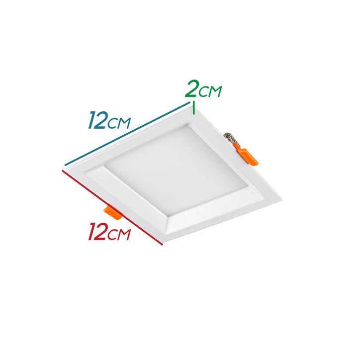 Painel LED Embutir Recuado 12w Low Frame 12cm Bella DLD012Q DLD012N St2172