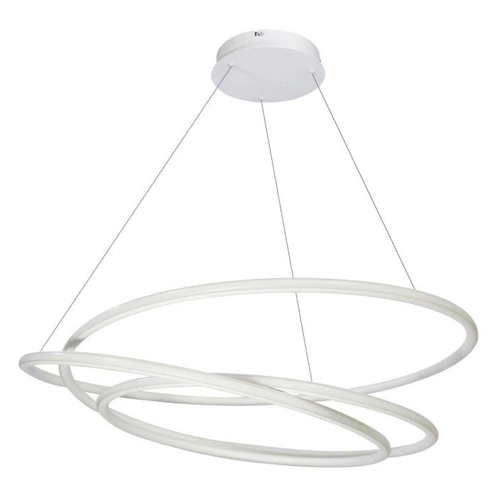 Lustre Pendente Espiral Anéis de LED 88W para Pé Direito Duplo 34324 St1476 - Branco