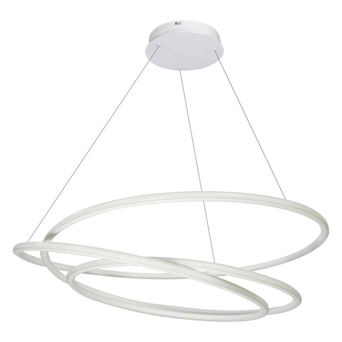 Lustre Pendente Espiral Anéis de LED 88W para Pé Direito Duplo 34324 St1476 - Branco