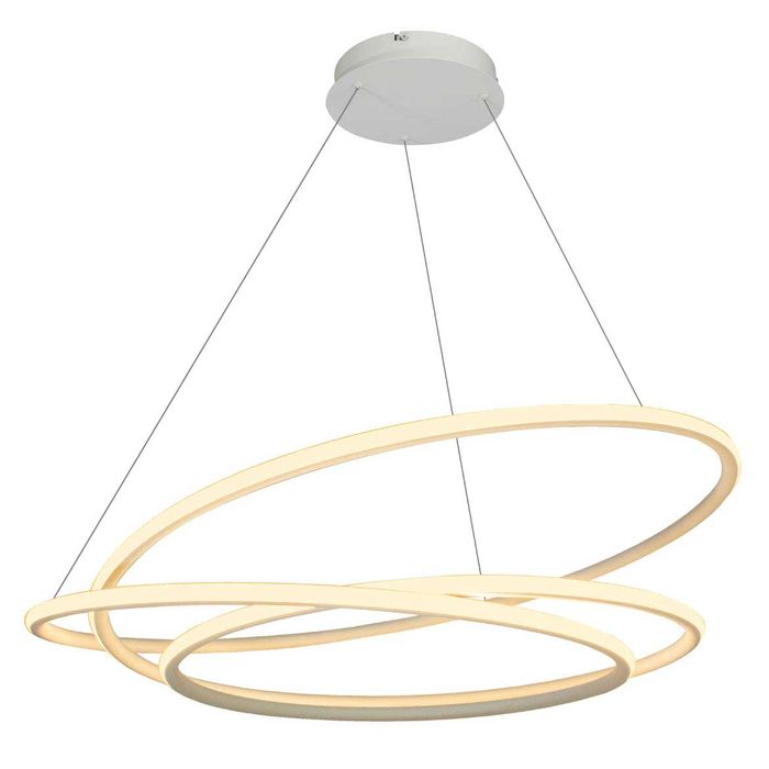 Lustre Pendente Espiral Anéis de LED 88W para Pé Direito Duplo 34324 St1476 - Branco