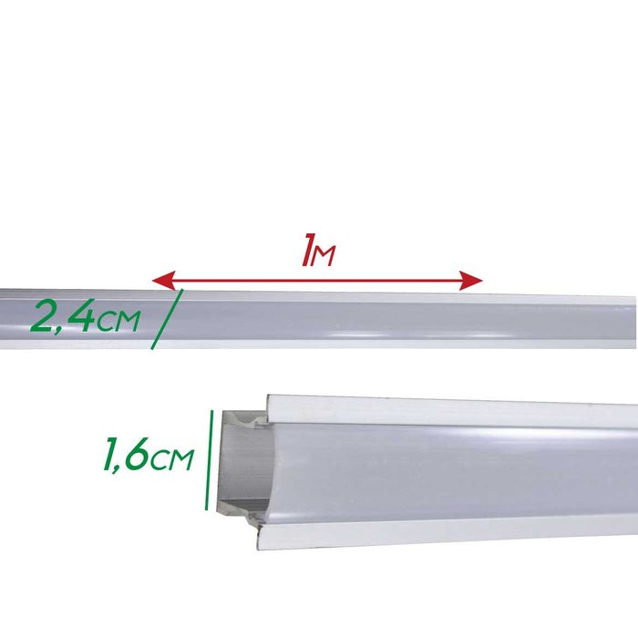 Perfil Alumínio Branco Embutir Moveis P/ Led 1000x16mm DS2243 St1292