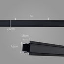 Perfil Alumínio Preto Embutir Moveis P/ Led 1000x16mm DS2243-P St1292