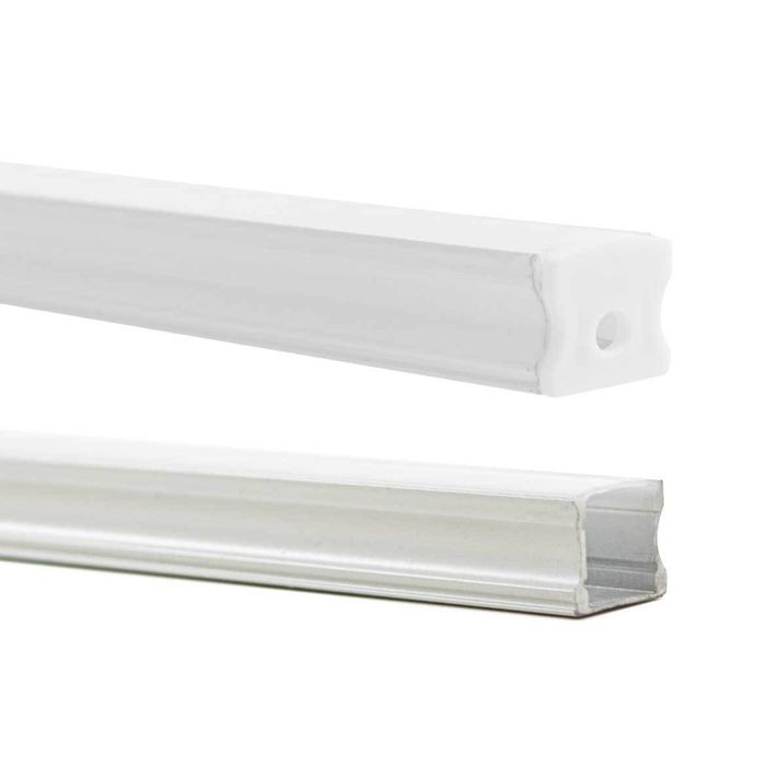 Perfil Sobrepor Alumínio Branco P/ Fita LED 1000x17mm DS2244 ST1095