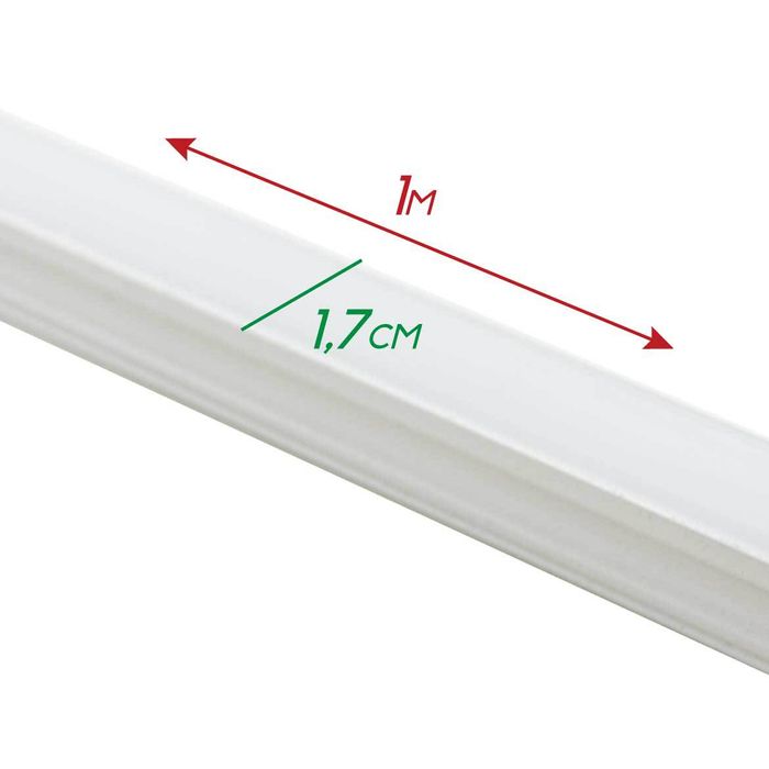 Perfil Sobrepor Alumínio Branco P/ Fita LED 1000x17mm DS2244 ST1095