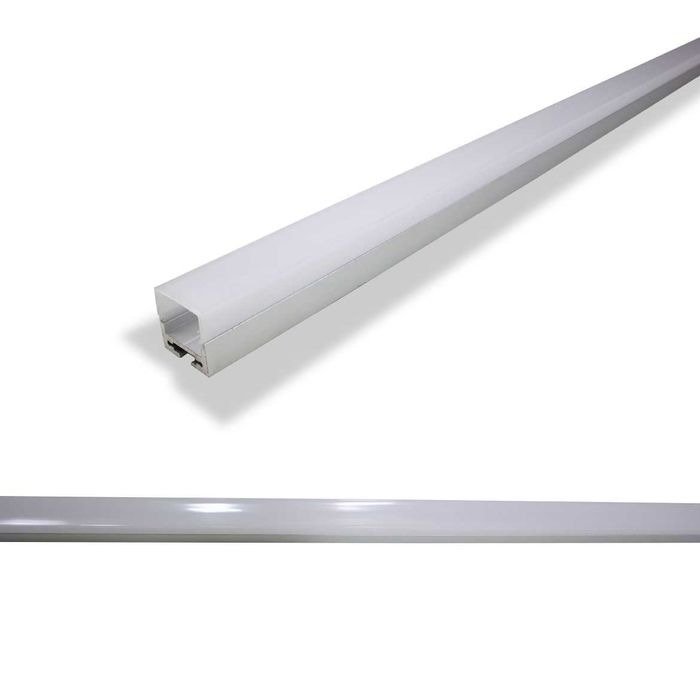 Perfil Sobrepor Alumínio Escovado p/ Fita LED 1000x20mm DS2246 ST1098