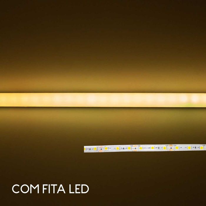 Perfil Sobrepor Alumínio Escovado p/ Fita LED 1000x20mm DS2246 ST1098
