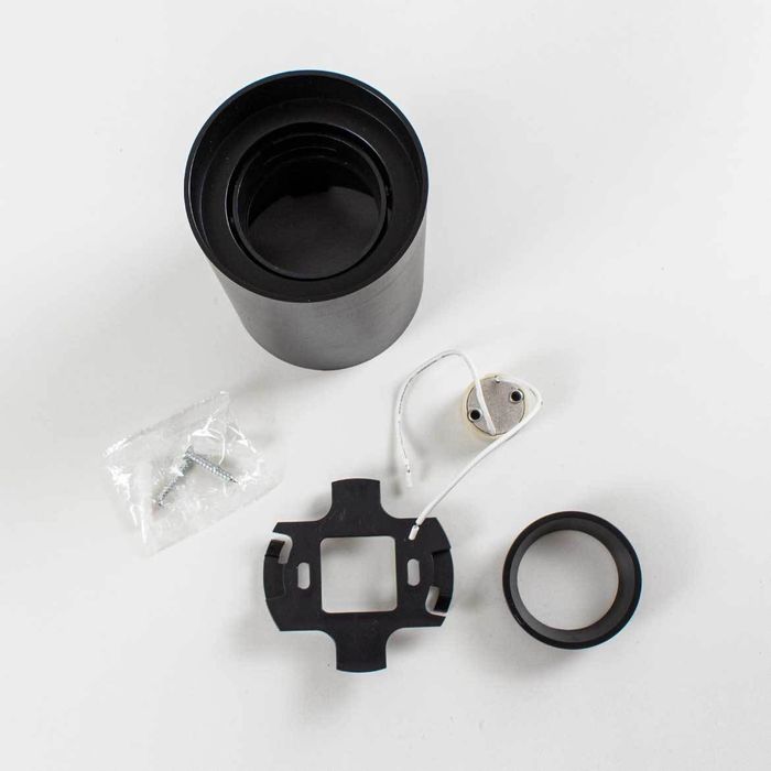Spot Sobrepor Preto Redondo P/ Lâmpada Dicroica Gu10 Mr16 DS2442 St2104