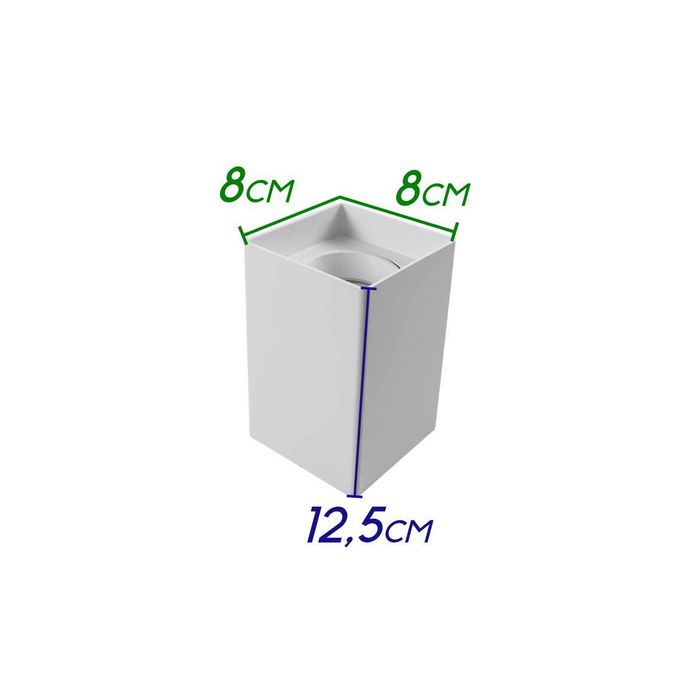 Spot Sobrepor Branco Quadrado P/ Lâmpada Dicroica Gu10 Mr16 DS2443 St2099