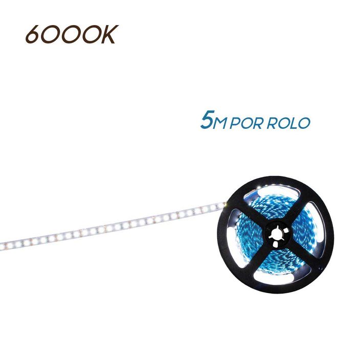 Fita de Led Branco Frio 2835 Rolo 5m 120LED/metro 12v DS5018 St2835