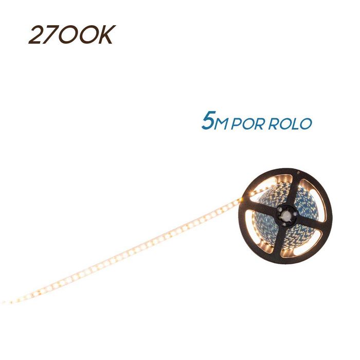Fita de Led Branco Quente 2835 Rolo 5m 120LED/metro 12v DS5019 St2835