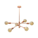 Lustre Pendente Moderno 3 Hastes Rose Gold para 6 E27 DS8198 Delis ST2530