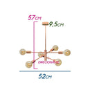 Lustre Pendente Moderno 3 Hastes Rose Gold para 6 E27 DS8198 Delis ST2530