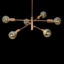 Lustre Pendente Moderno 3 Hastes Rose Gold para 6 E27 DS8198 Delis ST2530