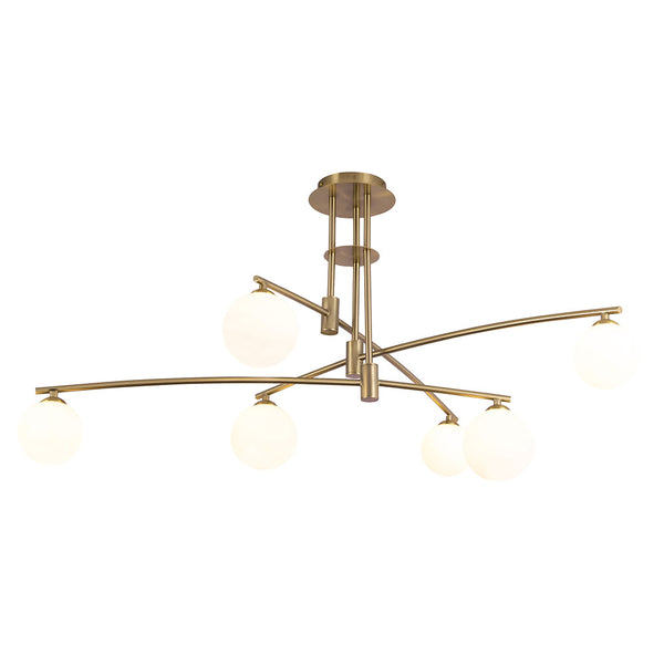 Plafon Calder Dourado e Branco (l)cm (a)52cm  6xg9 42w - DW004 - Bella Iluminação