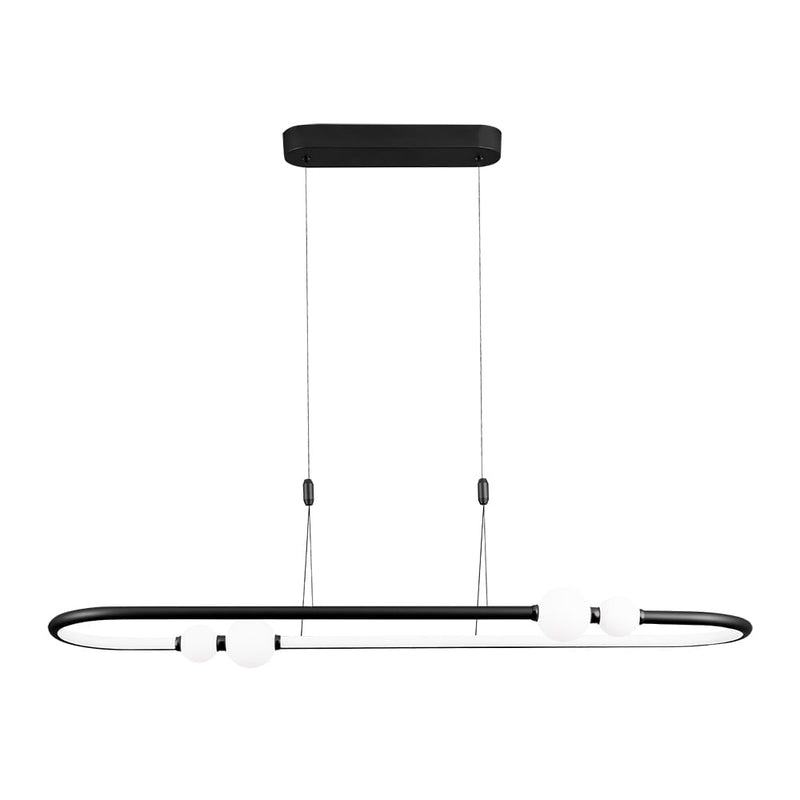 Pendente Nebula Preto e Branco (c)105cm (l)28cm  1x42w 3000k 2100lm - DW006B - Bella Iluminação