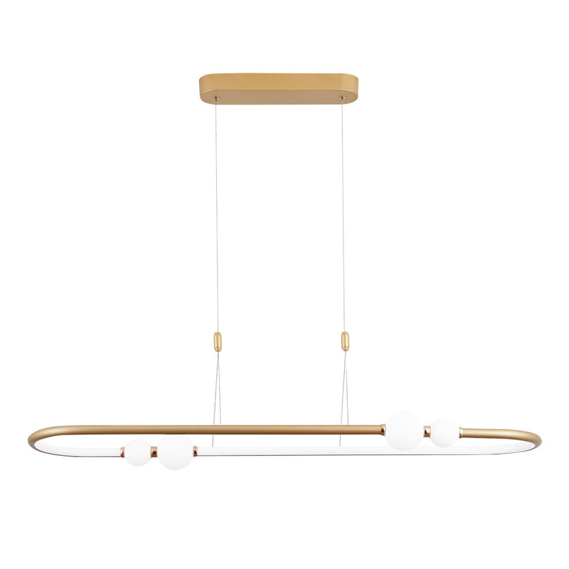 Pendente Nebula Dourado e Branco (c)105cm (l)28cm  1x42w 3000k 2100lm - DW006G - Bella Iluminação