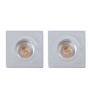 Kit C/2 Mini Embutido Prata 1W 3000k p/ Armários Nichos Prateleiras ECO 80471 Opus St1355