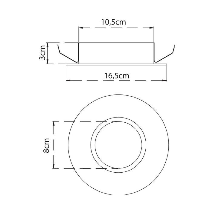 Spot Recuado Embutir Fundo Preto P/ AR111 1040 ST1821