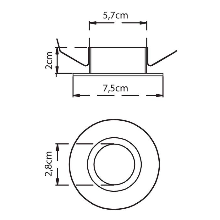 Spot Branco Redondo Embutir Gu10 P/ Mini Dicroica EB-1009 ST1828